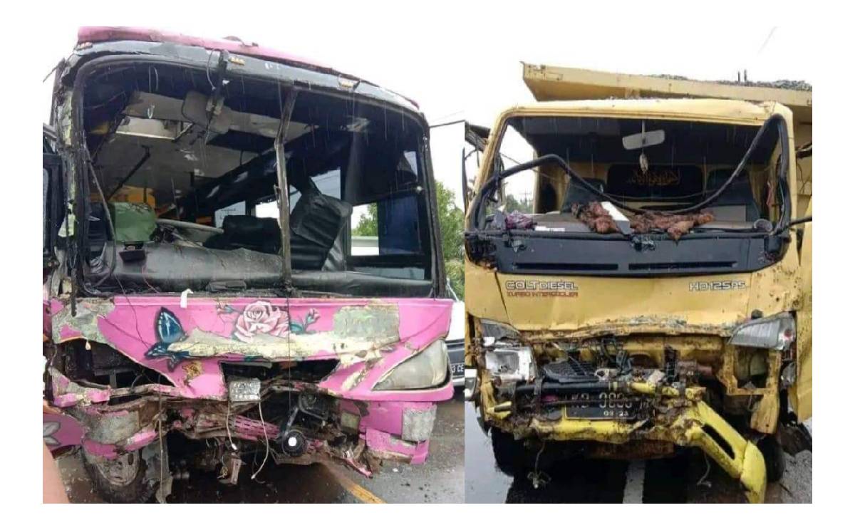Kecelakaan di Selakau Sambas, Dump Truk vs Bus Neny, 10 Korban Luka dan Patah Tulang