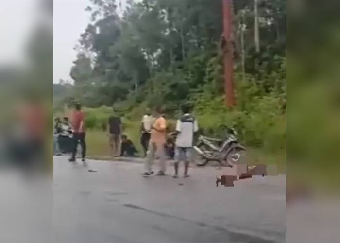 Diduga Libatkan Motor dan Mobil Box, Pengendara Laka Lalin Tergeletak