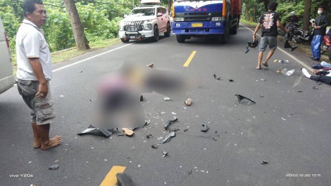 Kecelakaan Adu Banteng 2 Motor di Melaya Jembrana, 4 Orang Terkapar