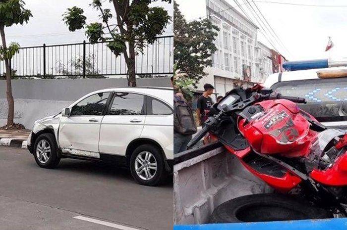 Kecelakaan Mobil Honda CR-V vs Suzuki GSX-R150 Di Semarang, Motor Ringsek Korban Tewas