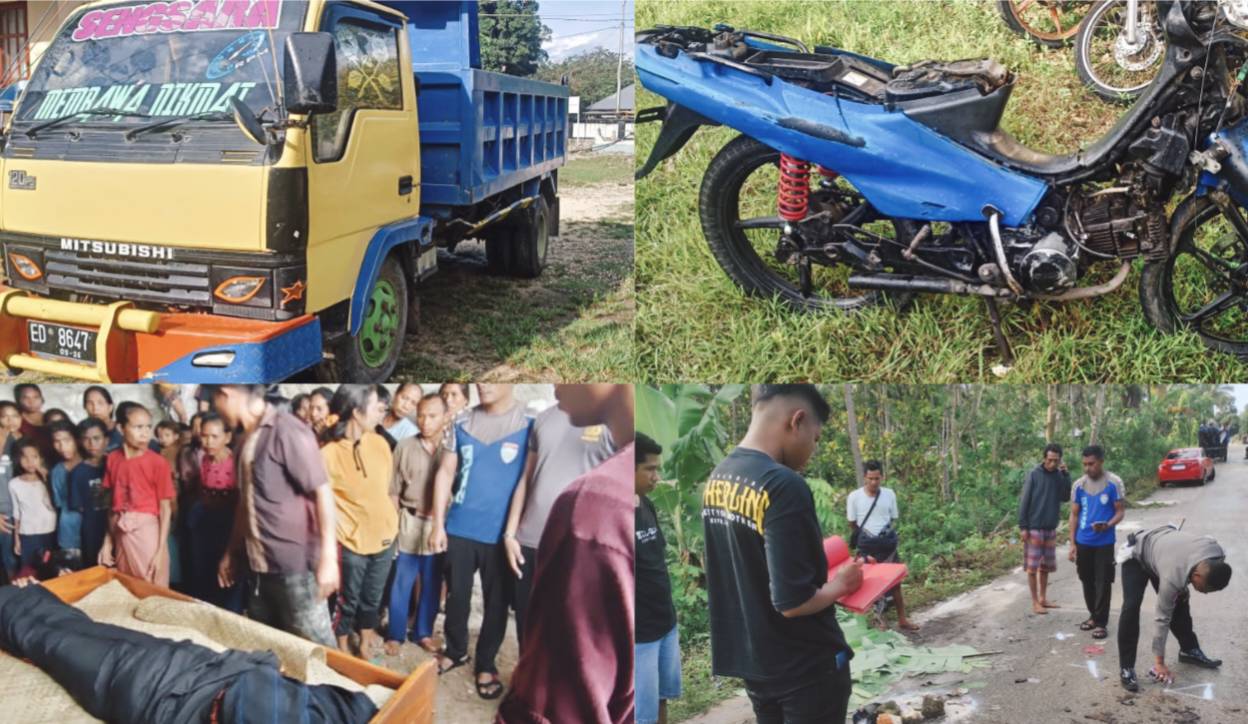 Kecelakaan di Sumba Barat Daya, Dump Truk Vs Motor Suzuki Shogun, 1 Orang Tewas