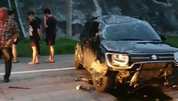 Pelajar SMP Nyetir Mobil di Tol Pandaan Pasuruan, Hantam Suzuki Ignis hingga Ringsek, Korban Balita Luka Berat