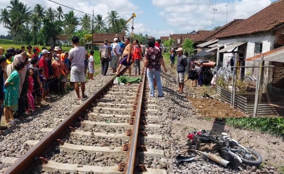 Pemotor di Banyuwangi Tewas Usai Tertabrak Kereta Api