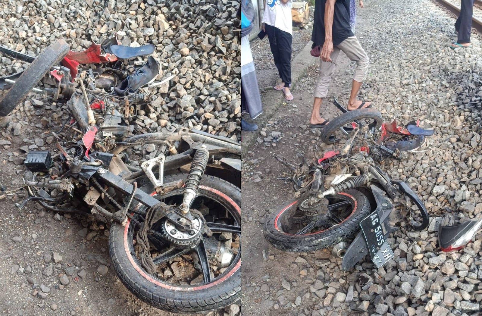 Abaikan Teriakan Warga, Pemuda Pengendara Motor Tewas Usai Dihantam Kereta Api di Lamongan