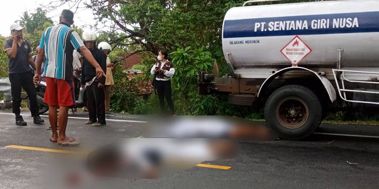 Terjatuh dari Motor, Suami Istri Tewas Ditabrak Truk di Buleleng