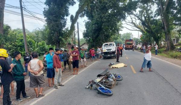 Tabrakan Colt Diesel dan Honda GL Pro di Tulang Bawang, Pemotor Tewas