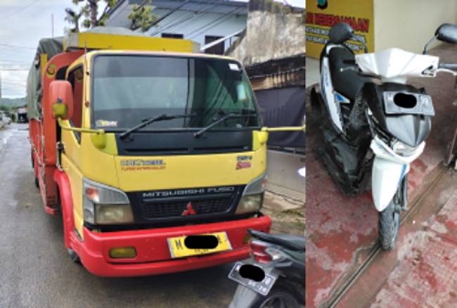 Tabrakan Dump Truk Vs Motor di Ganding Sumenep, Satu Orang Tewas