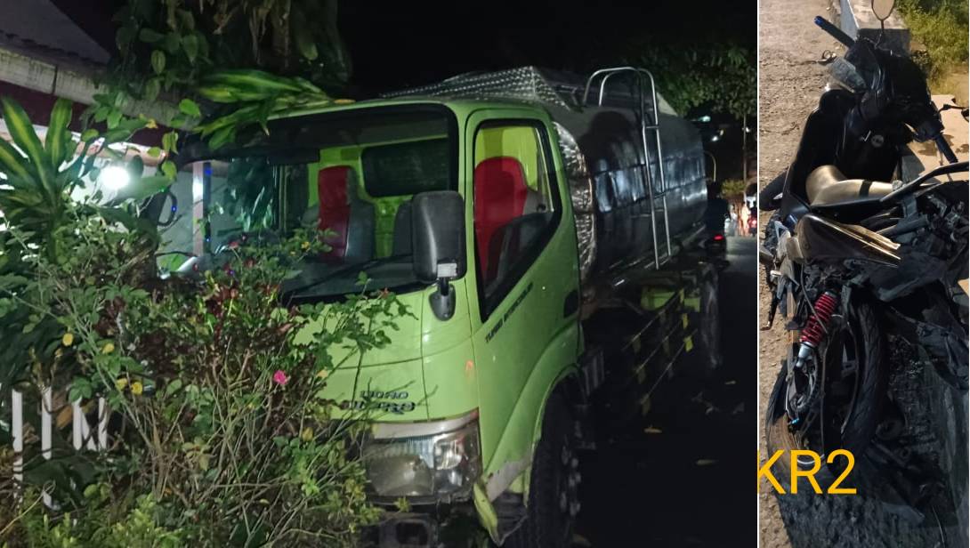 Truk Tangki Air Hantam Motor Jupiter di Ambon, 1 Orang Tewas, Sopir Kabur