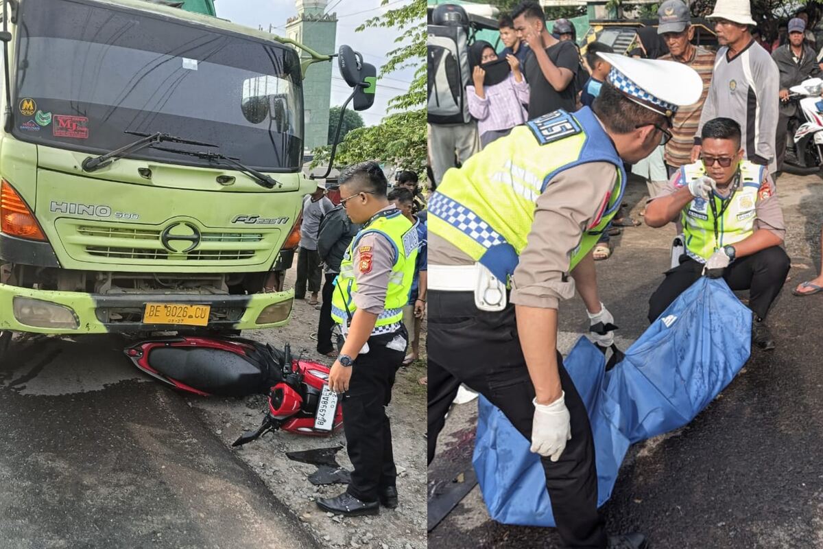 Tragis! Truk Fuso Diduga Rem Blong Tabrak Satu Keluarga di Ogan Ilir, Anak 7 Tahun Tewas Terlindas