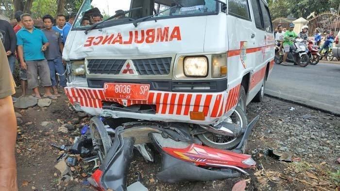 Kecelakaan Maut, Ambulans Bawa Pasien Tabrakan Adu Banteng dengan Motor di Sukabumi,1 Orang Tewas